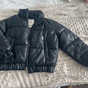 Abercrombie vegan leather puffer